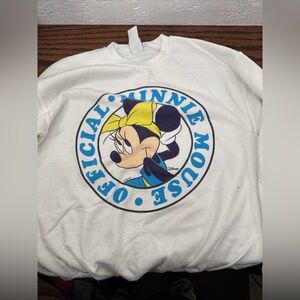 Junk Food Minnie Mouse Oversized Small White Crewneck Sweatshirt Disney